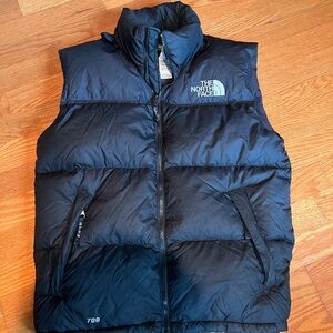 The North Face Nuptse Puffer Vest Men Vintage 700 Goose Down Black Mens M w/Hood